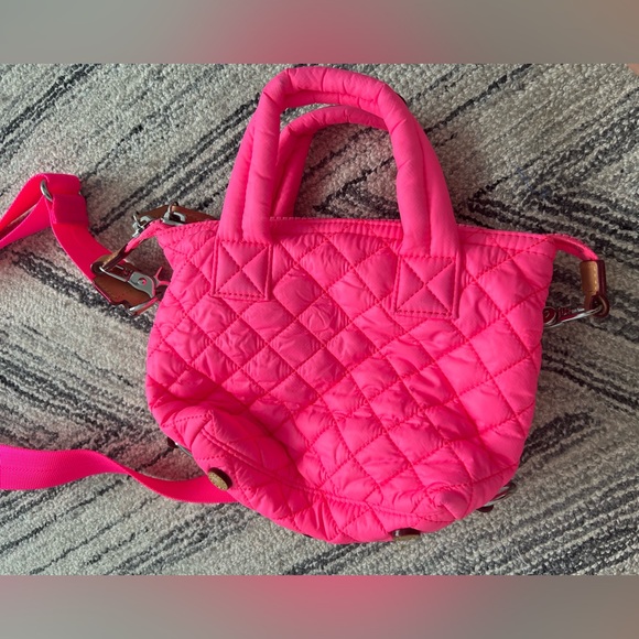 MZ Wallace Neon Pink Micro Sutton Cross Body Shoulder Bag - Picture 3 of 8